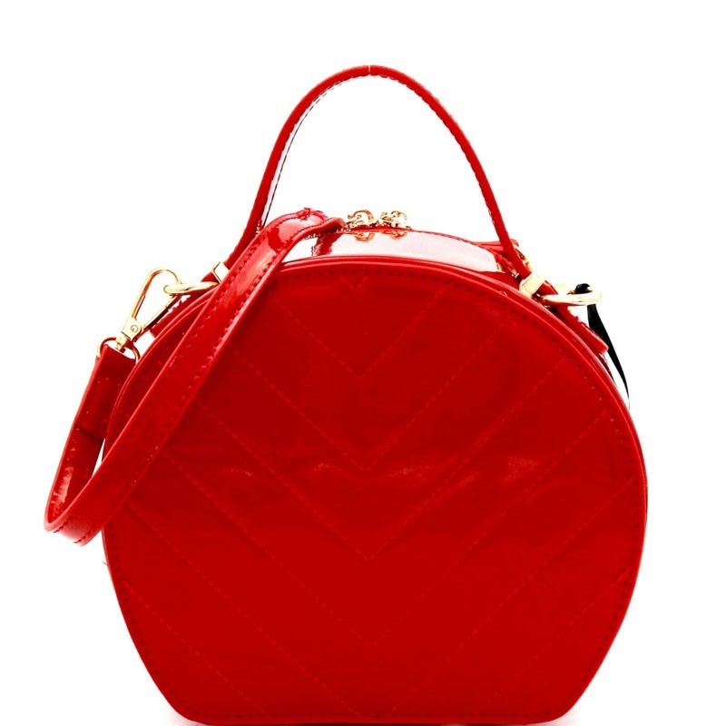 chevron quilted medium crossbody bag with tassel accent